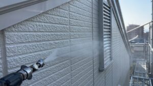 施工中:外壁洗浄