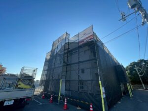 施工中：養生設置①